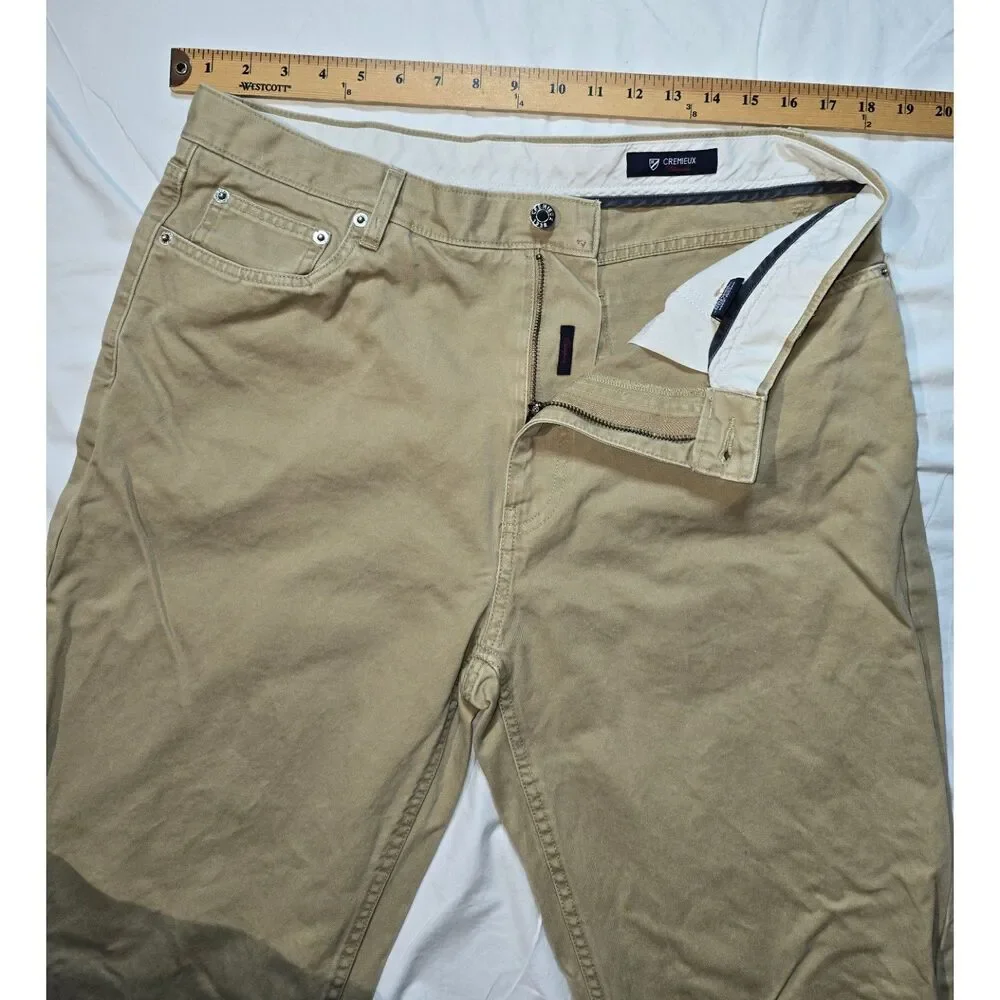 Cremieux Classic Khaki Chino Pants - Size 36 x 32 - Made in France - 26